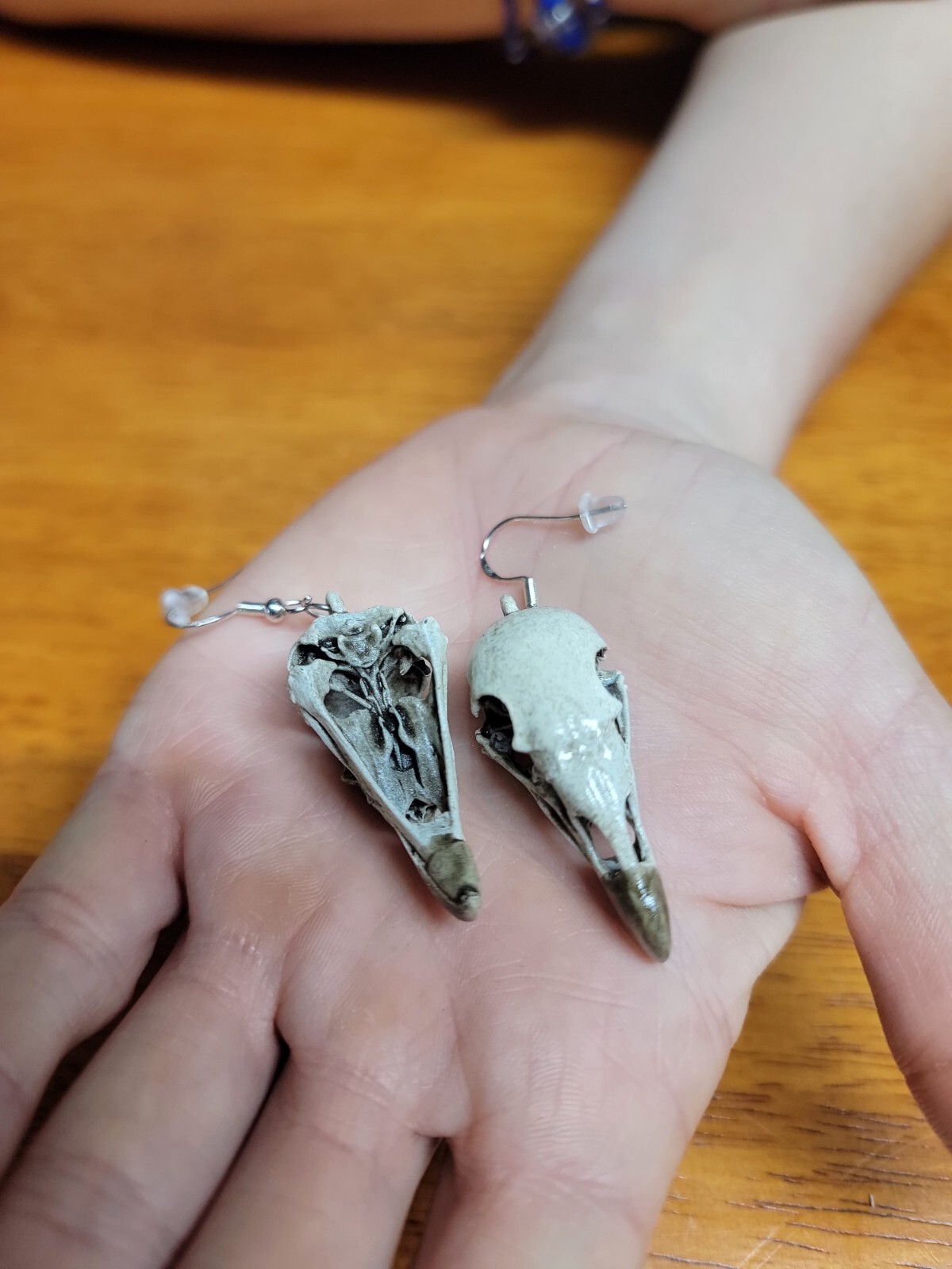 Turkey Vulture museum grade 3D replica skull bone earrings euromount style new