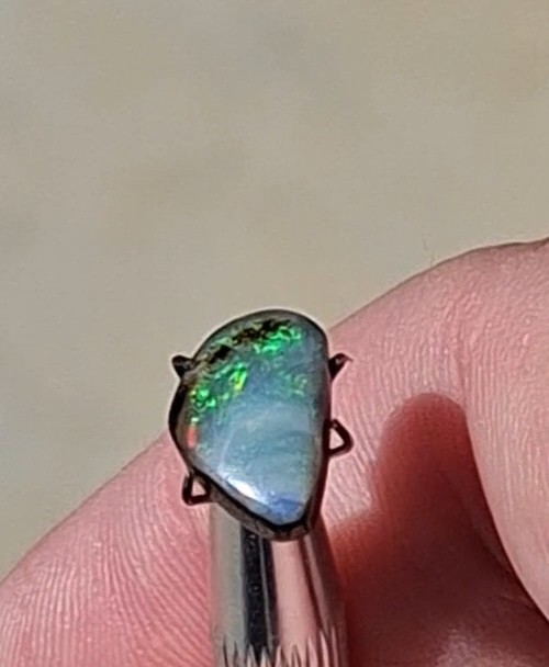 3.7ct Queensland Boulder Opal Natural Opal Gem, multicolour crystal faced.