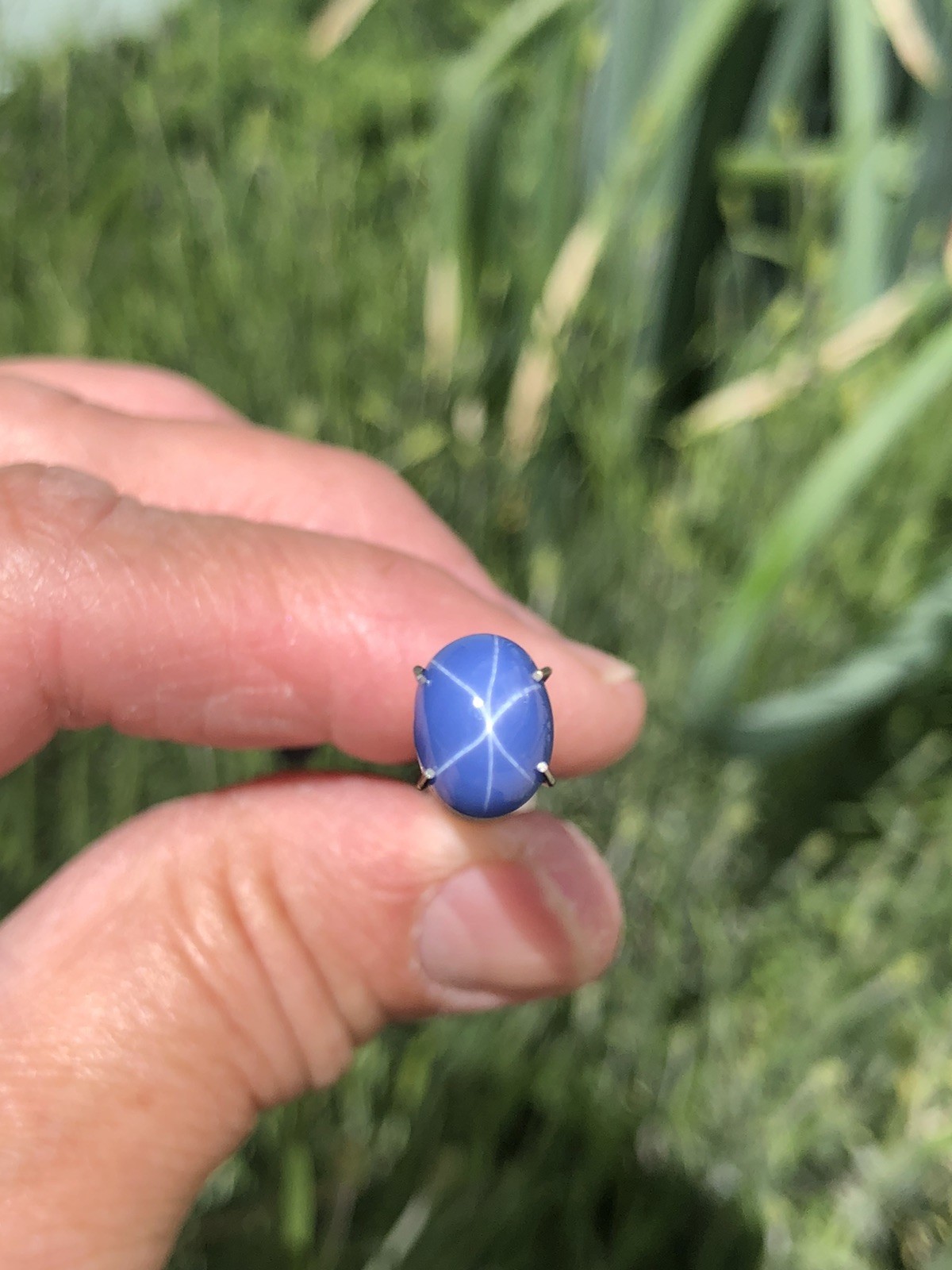 Blue Star Sapphire oval Vintage Estate gemstone 2.15 Carat