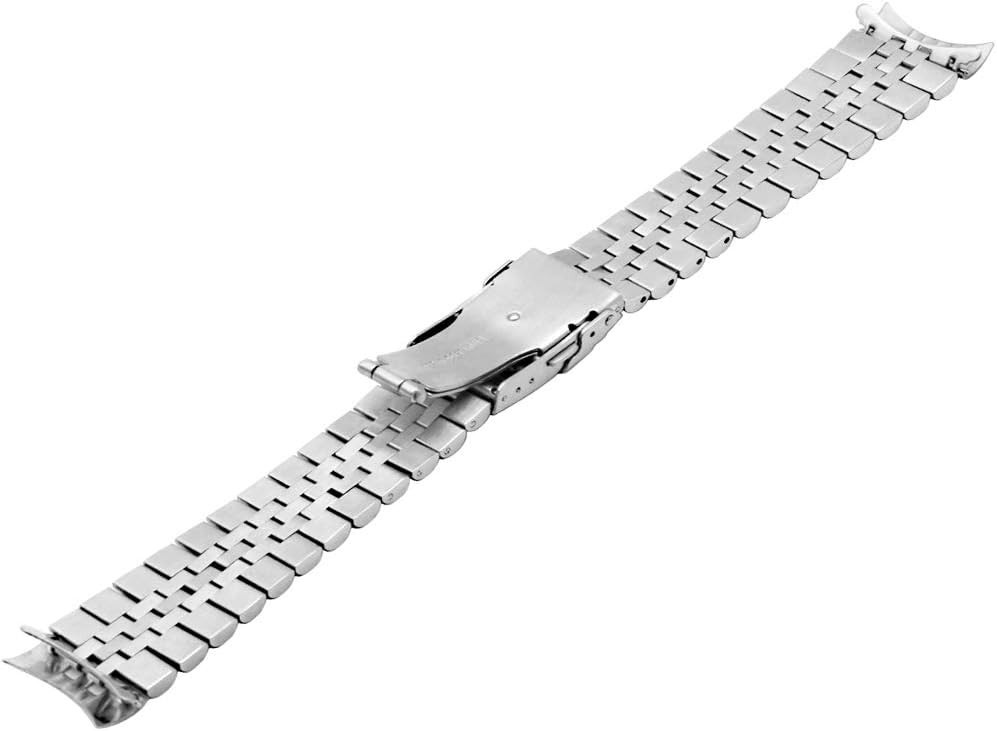 Stainless Steel Curved Ends Tapered 18mm 20mm 22mm 23mm 24mm Metal Watch Band…