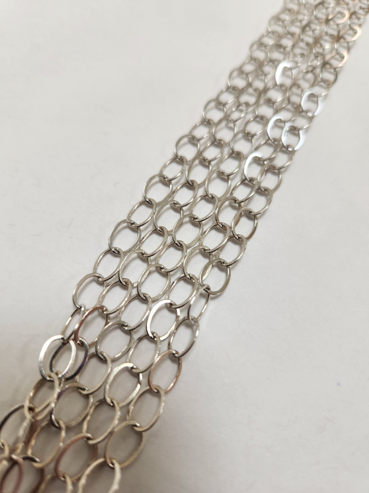 Trifari Silver Tone Chain Link Statement Necklace 18″ Adjustable