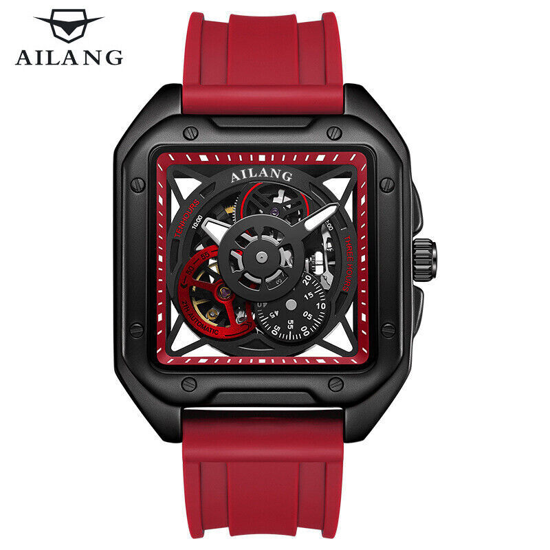 AILANG Men Watch Waterproof Hollow Design Automatic Mechanical Wristwatch-8309