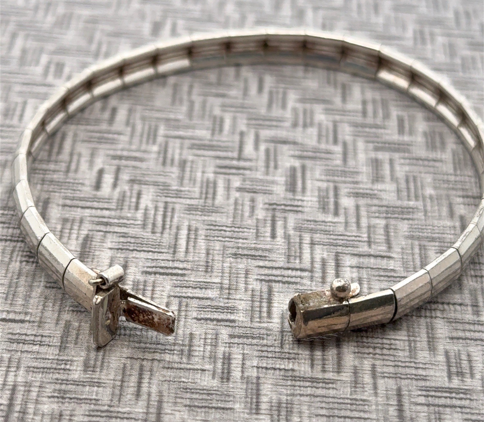 Vintage Milor 7.5” 925 Sterling Silver Omega/Panel Link Bracelet, 13.0g