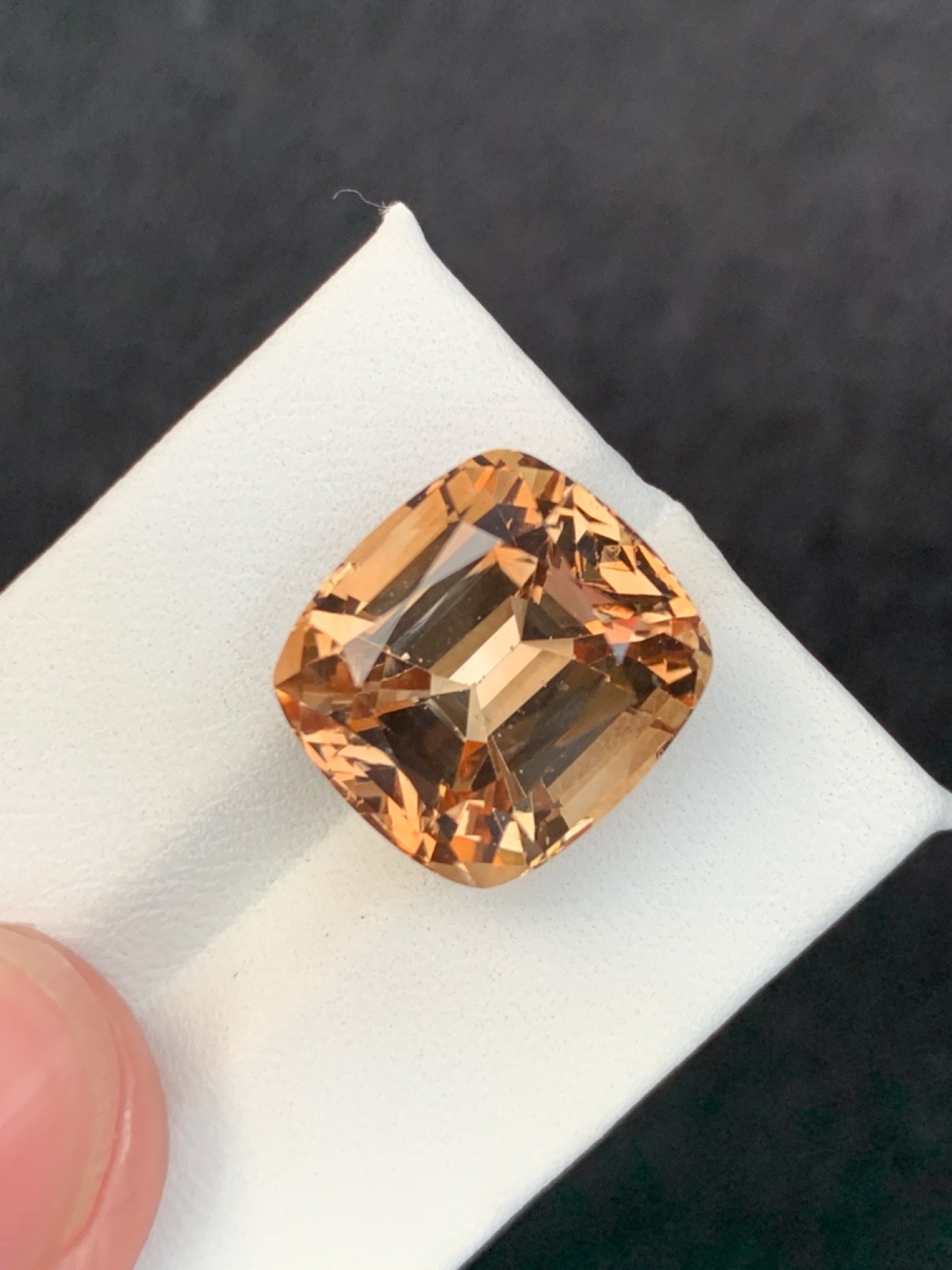 19.10 Carat Exquisite Cushion Cut Peach  Golden Color Topaz For Jewellery