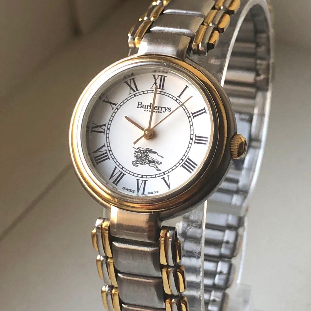 Excellent condition Burberry Analog Watch Silver Gold Working