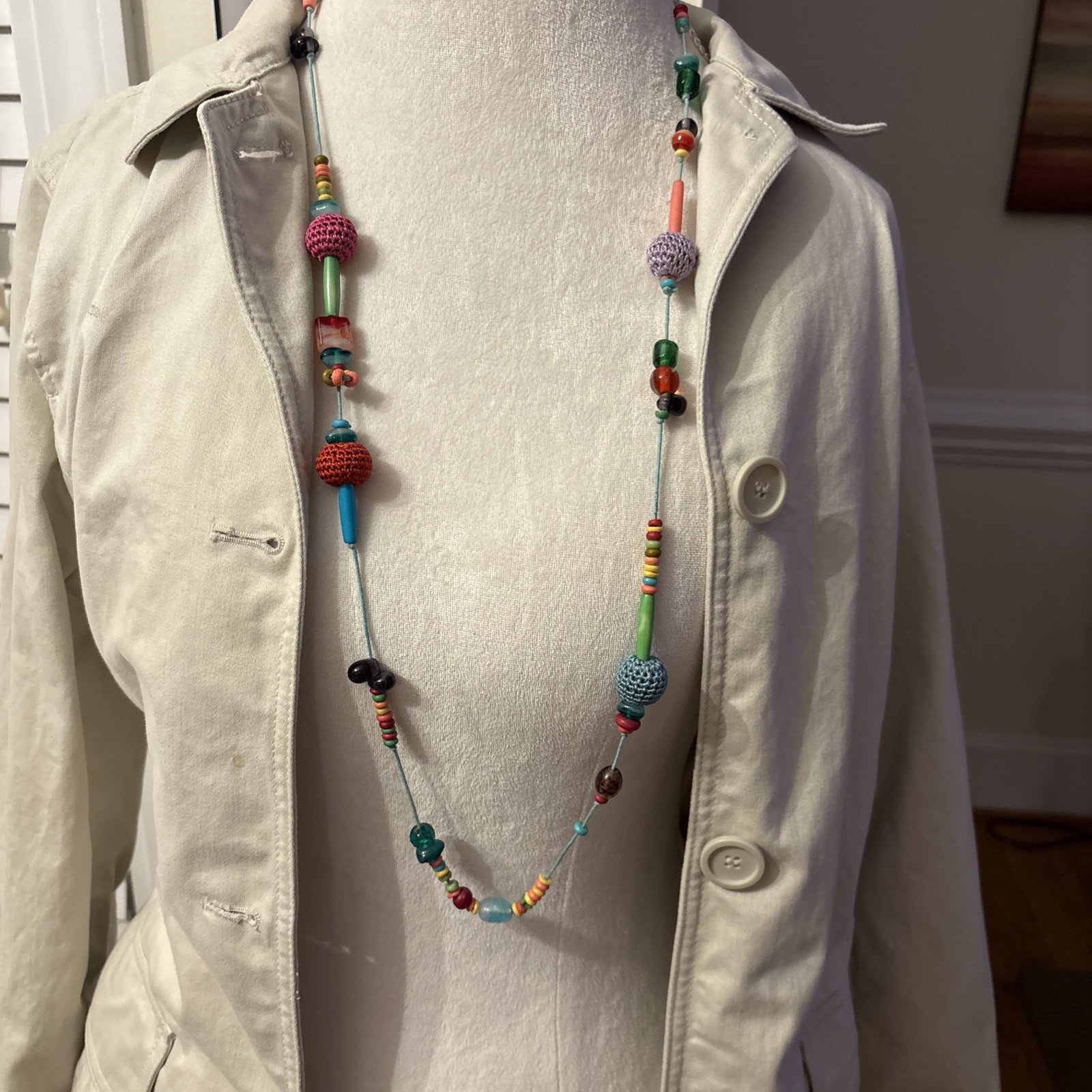 Colorful Beaded Wrap Necklace