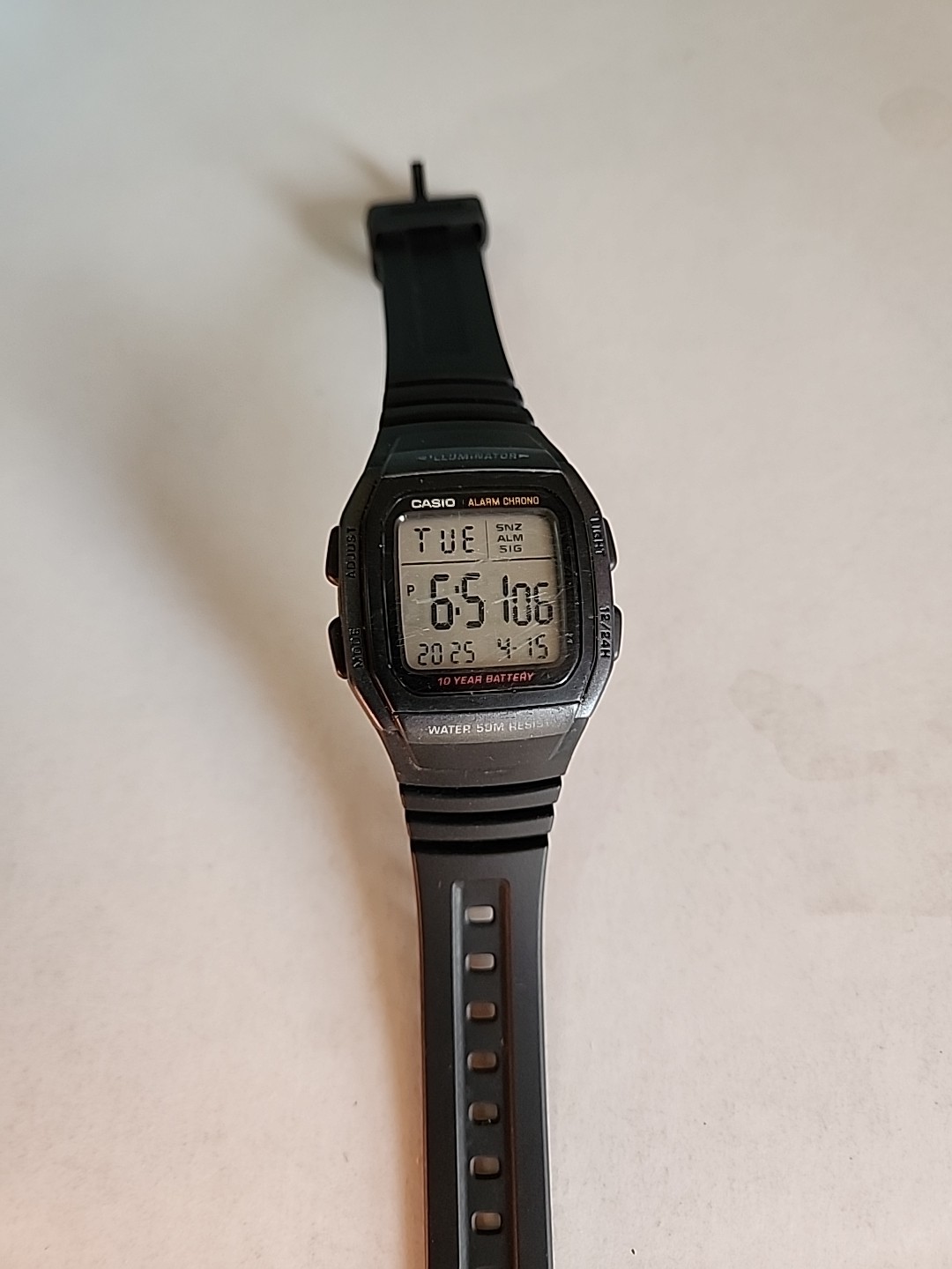 Casio 3239 W-96H Men’s Alarm Chronograph Digital Watch WR 50M Black Resin