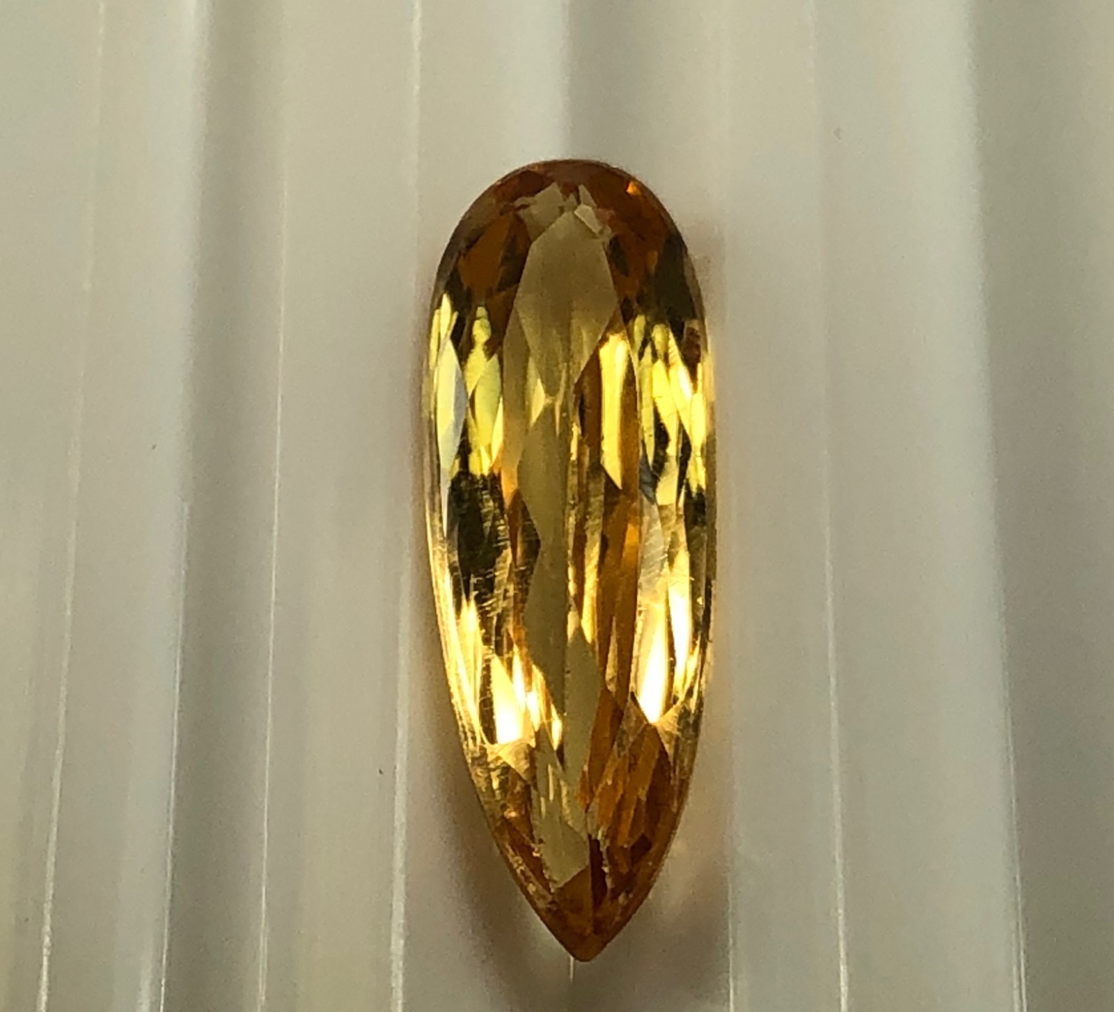 Imperial Topaz 3.52 Ct Clarity IF Pear Cut Natural Golden Brazil I057