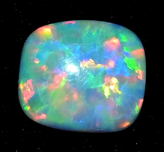 Natural Play of Color Ethiopian Fire Opal 4.10 Ct Cabochon Certified Gemstone