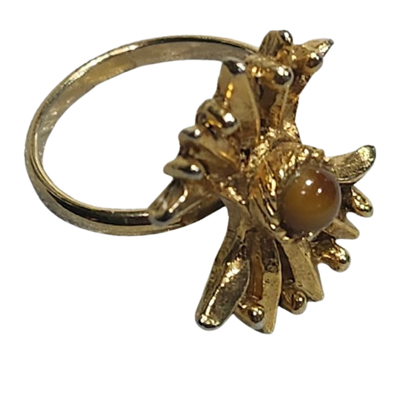 Vtg 1960s Vogue Signed Radial Regency Adjustable Ring