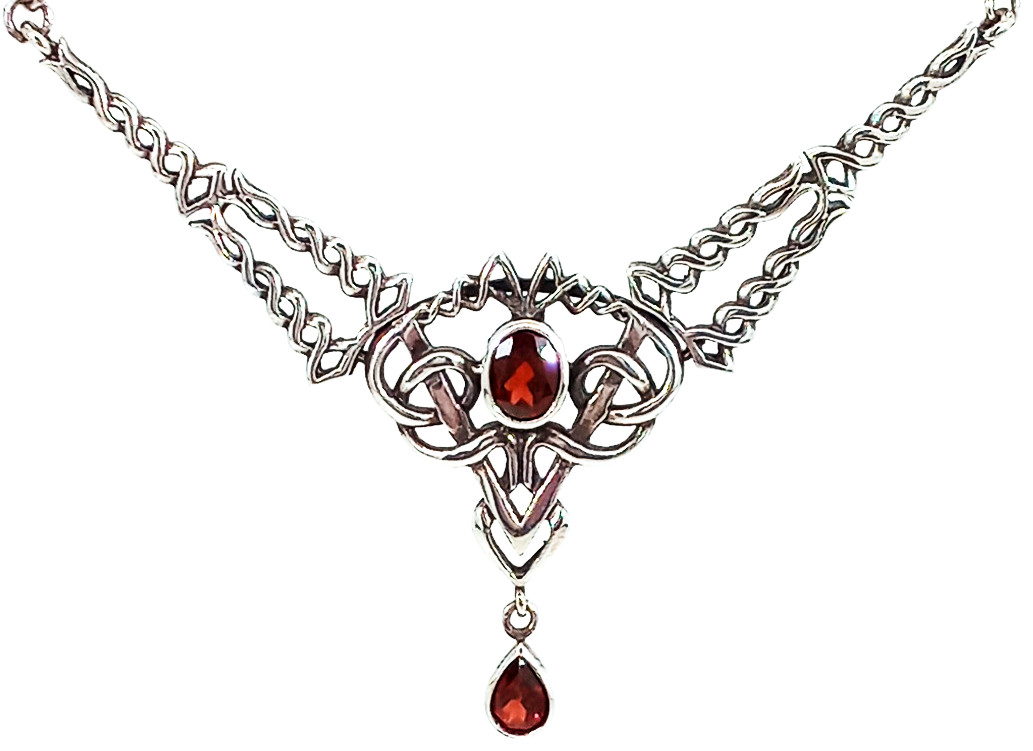 Vintage 2003 Peter Stone Celtic Garnet Necklace Peter Stone PSCL