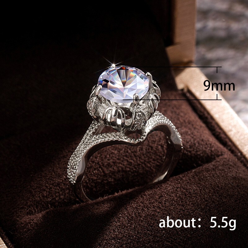 Authentic Vintage Style Engagement Ring 2.11 Ct CZ Beautiful Ring Silver Plated