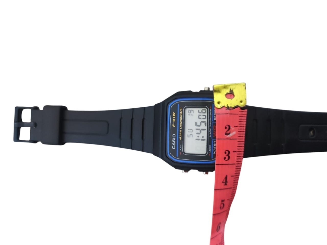 Casio F-91W Digital Watch 593 Black Resin Alarm Chronograph Tested Works