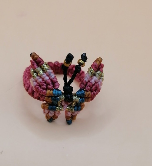 Macrame Woven Butterfly Ring – Vibrant and Handmade
