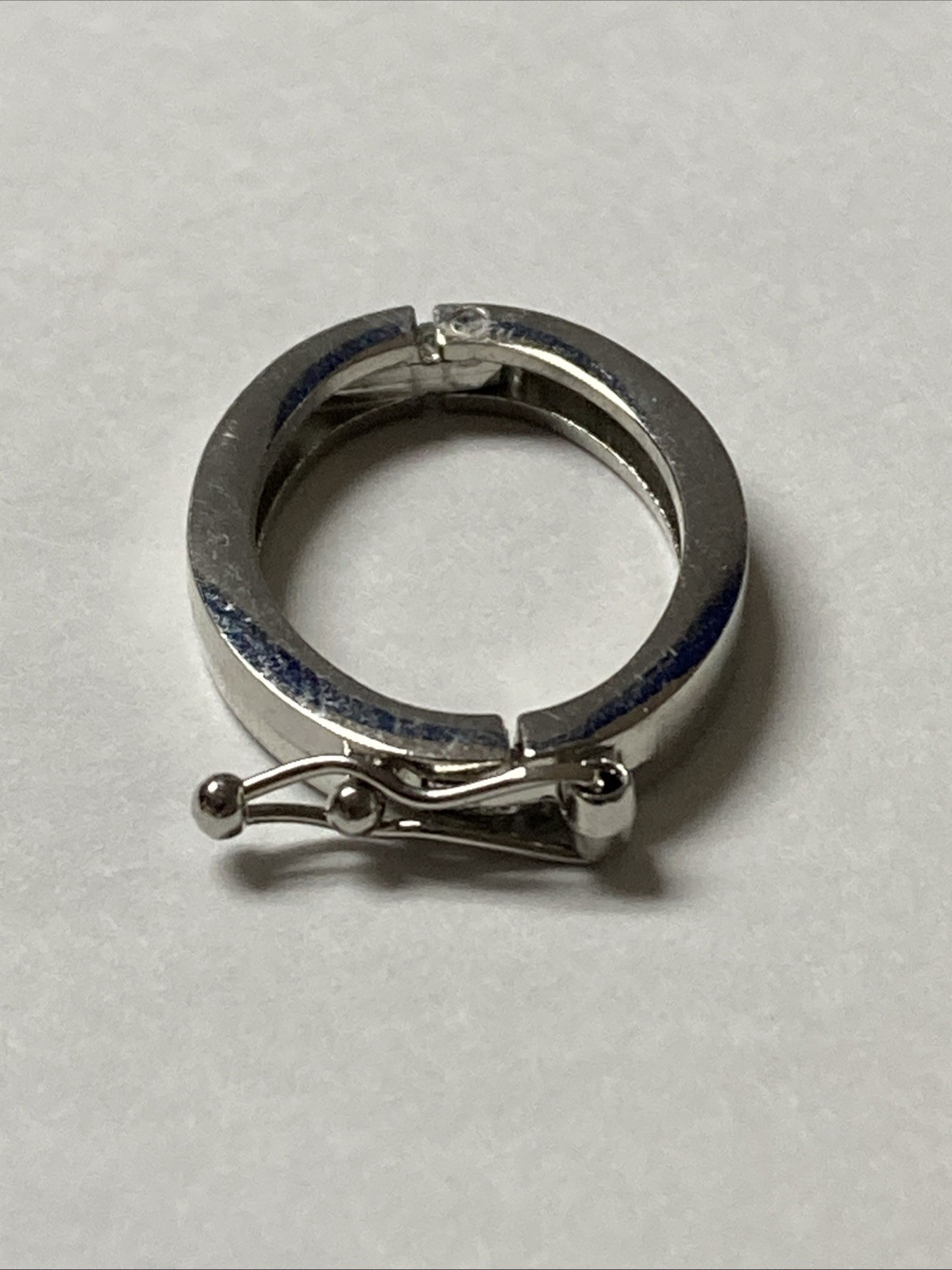 Silver tone Oval Hinged Shortener / Enhancer / Connector Clasp 25mm #44016