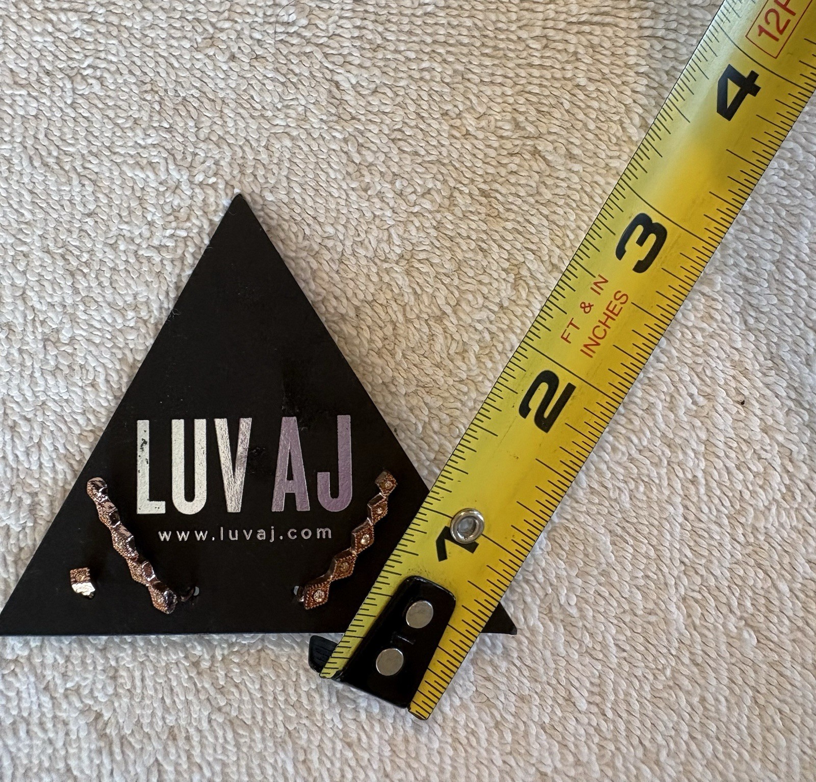 Luv AJ Diamond Kite Crawler & Stud Earrings Rose Gold Crystal Set