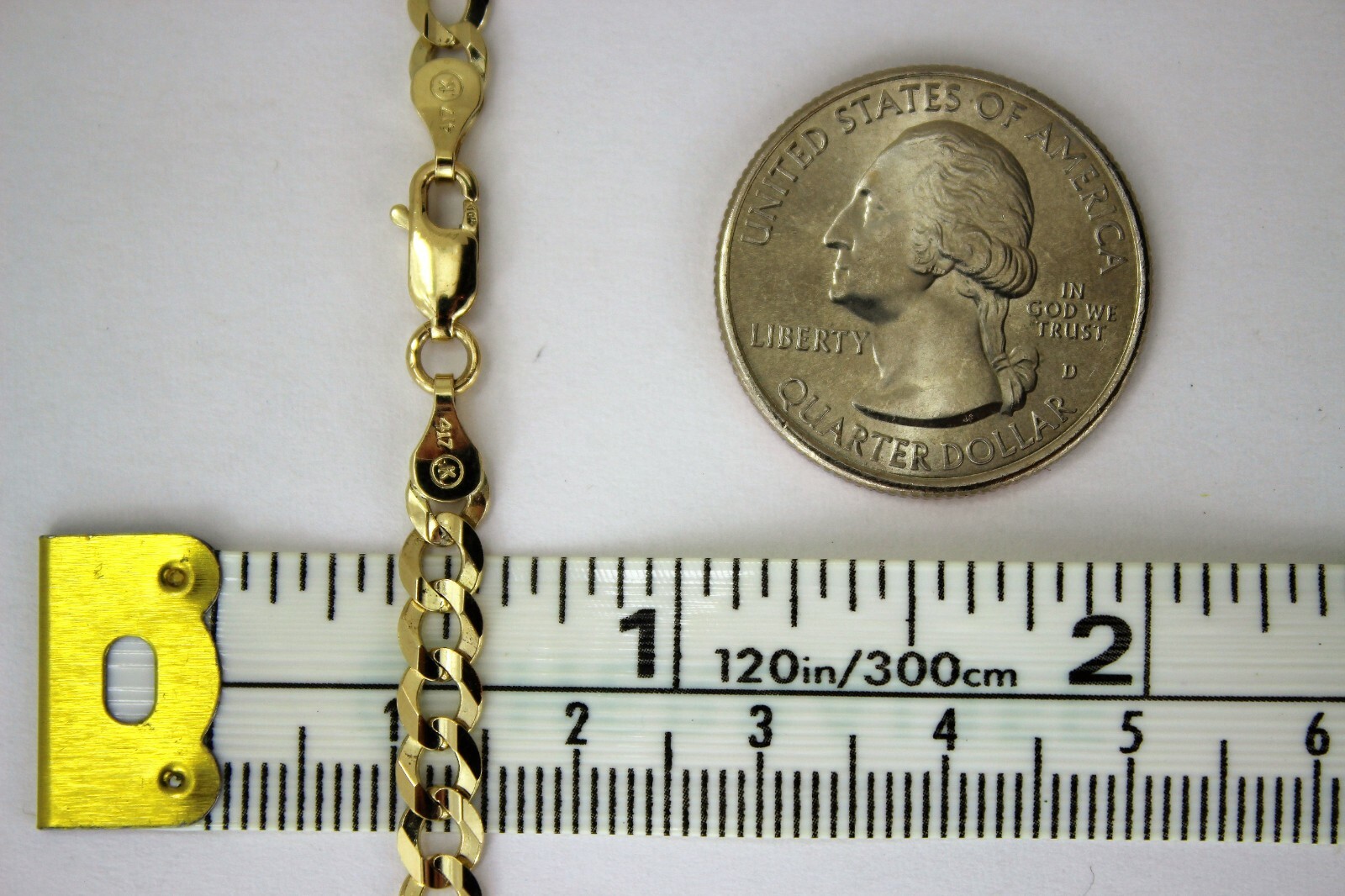 10K Solid Gold Cuban Curb Link Chain Necklace Bracelet Anklet 2mm~13mm 7″~36″