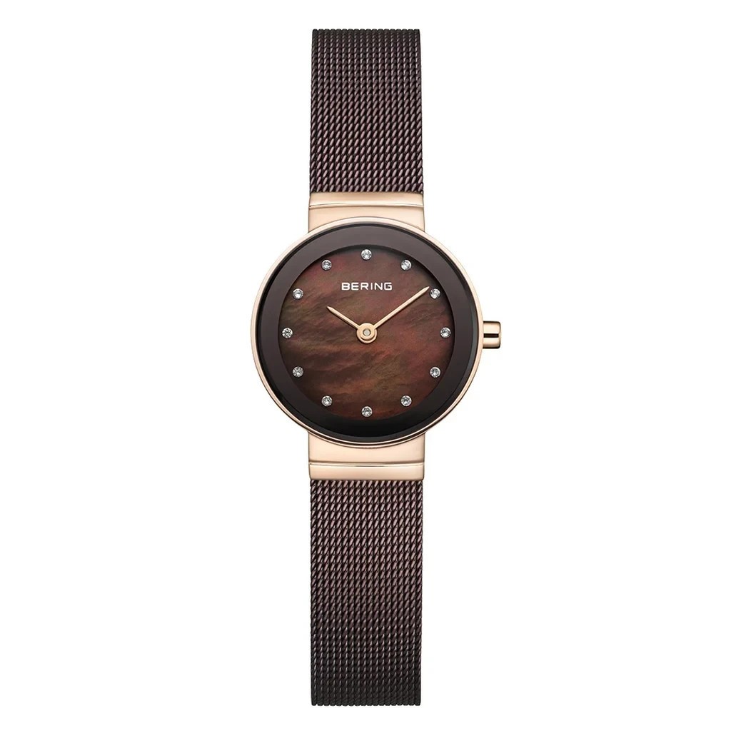 Bering Women’s Classic Stainless Steel Brown Milanese Mesh Watch, 24m 10124-265