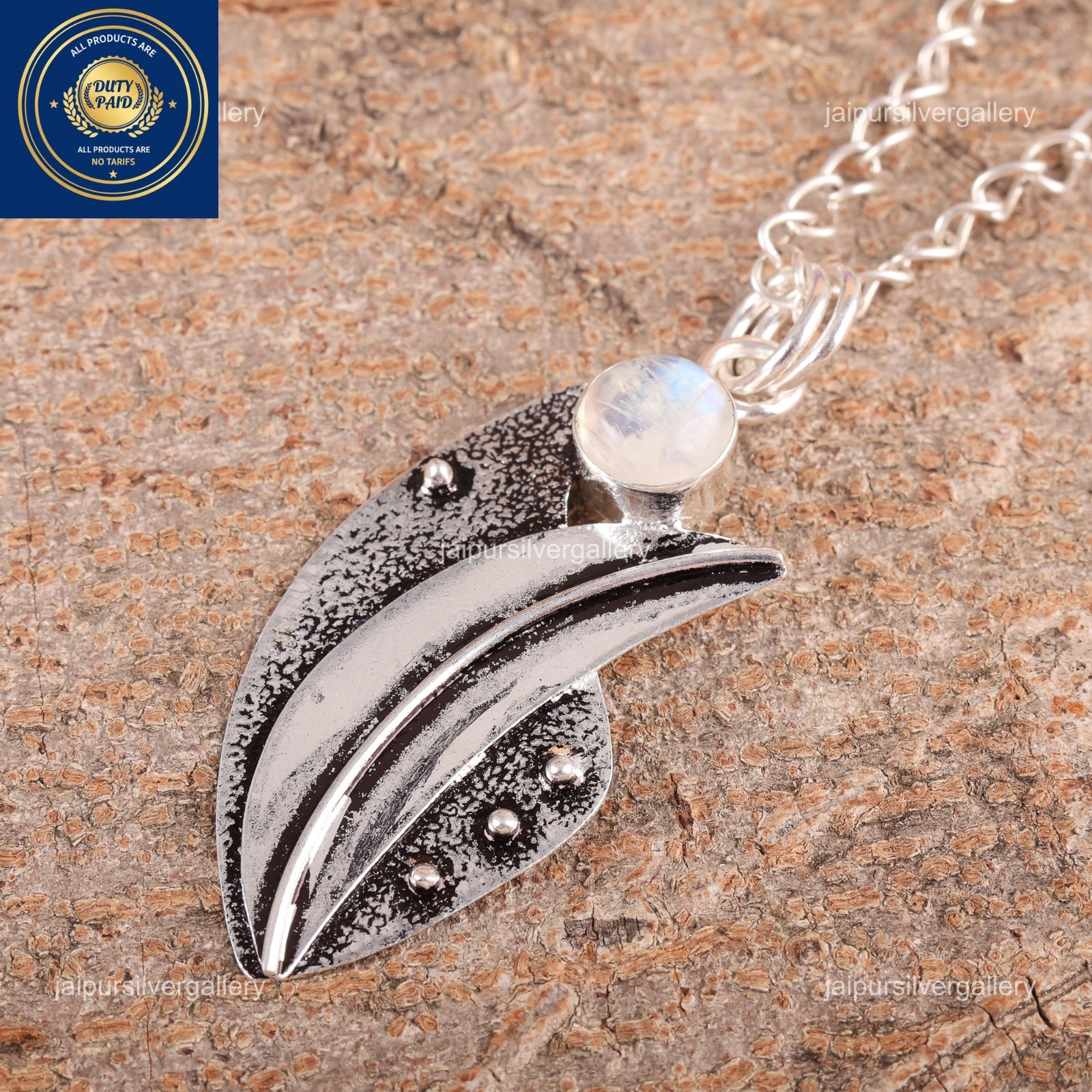 Rainbow Moonstone Gemstone Jewelry 925 Silver Handmade Pendant 2.05″ For Women
