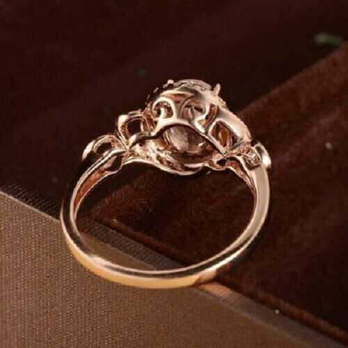 2Ct Oval Cut Morganite Diamond Classy Halo Engagement Ring 14K Rose Gold Finish
