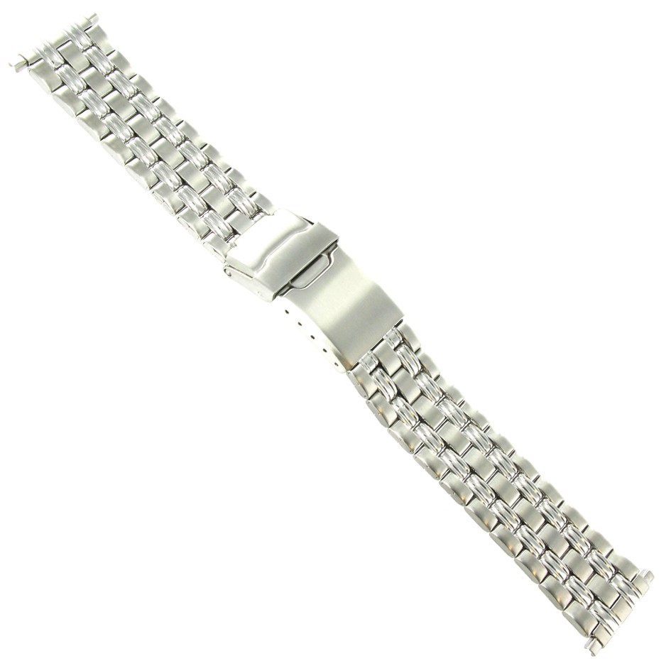 18-22mm Speidel Silver Stainless Steel Mens Deployment Buckle Watch Band 1612/00