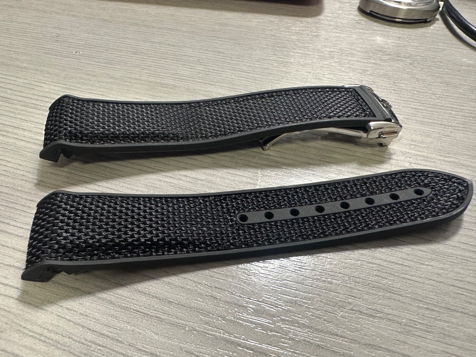 Replacement For Seamaster professional planet ocean Strap Black nylon rubber 20m