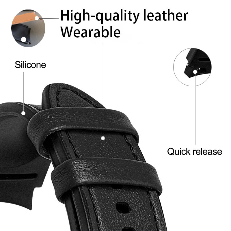 Leather Watch Band Wrist Strap For Samsung Galaxy Watch 6 40/44mm/Classic 43/47m