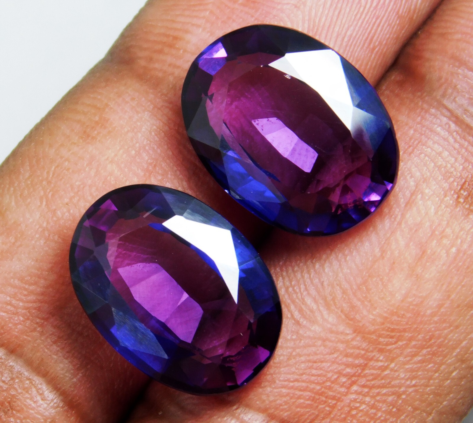 Natural 25.30 Ct Boysenberry Sapphire Oval “Certified” Fabulous Gemstone Pair!
