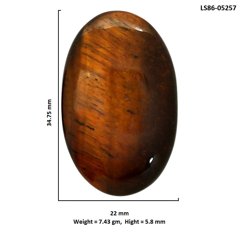 Natural Red Tiger Eye 22×34.75×5.8 mm Oval Shape Polished Gemstone LS86-05257