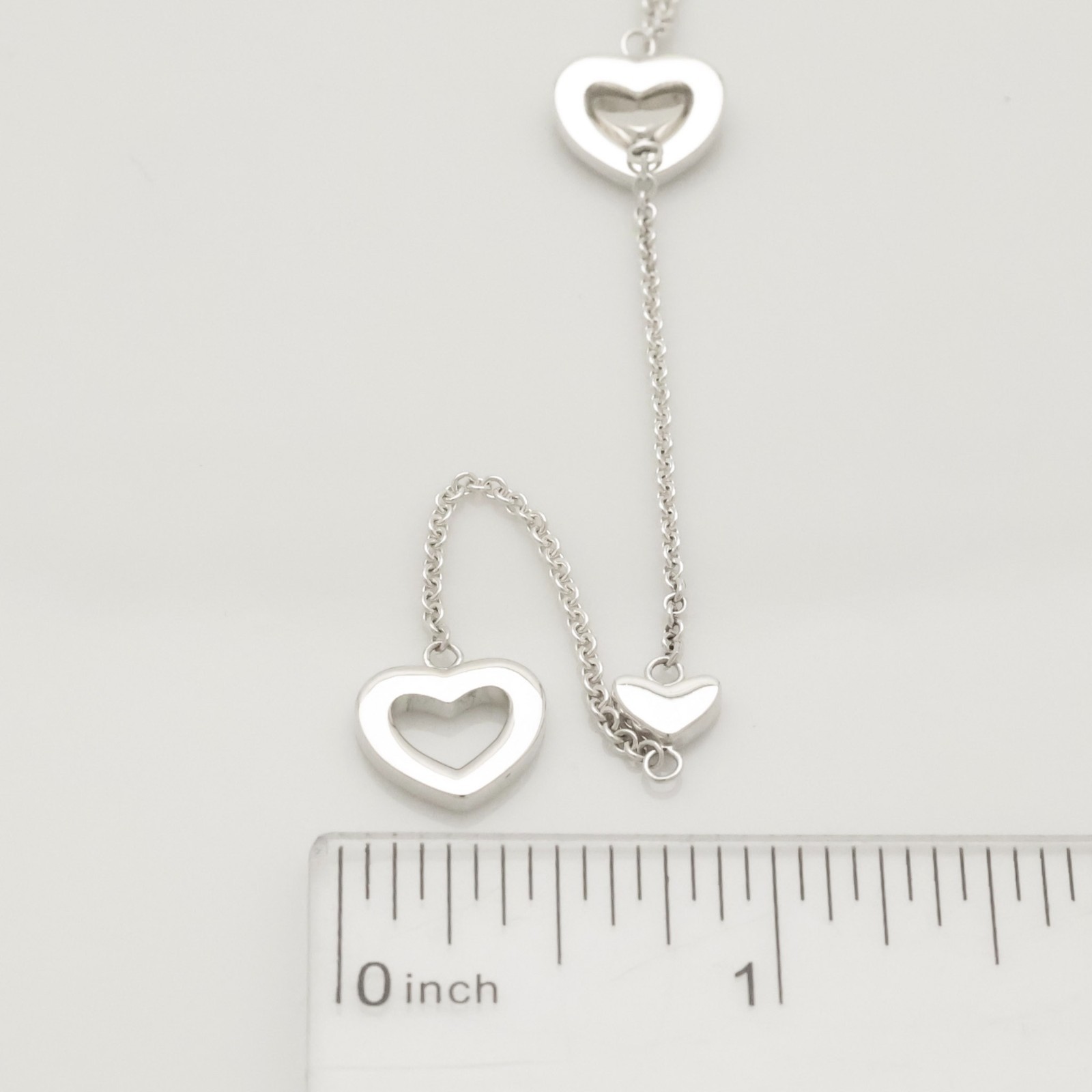 Authentic Tiffany & Co. Heart Link Lariat Pendant Necklace 19.3″ Silver w/Pouch