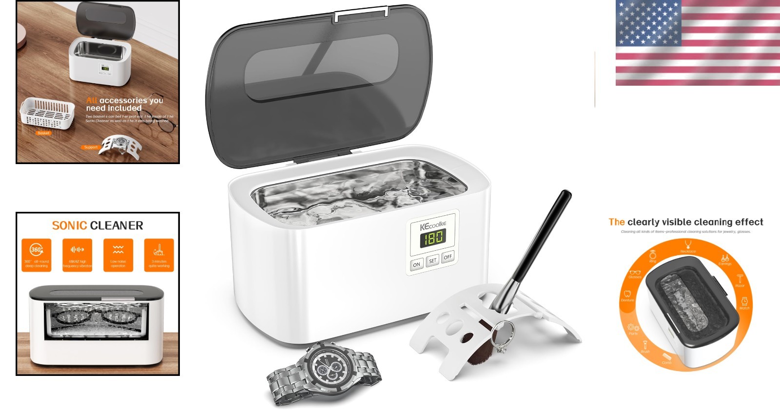 Luxury Ultrasonic Jewelry Cleaning Machine – 600ml Digital Timer Sonic Cleaner