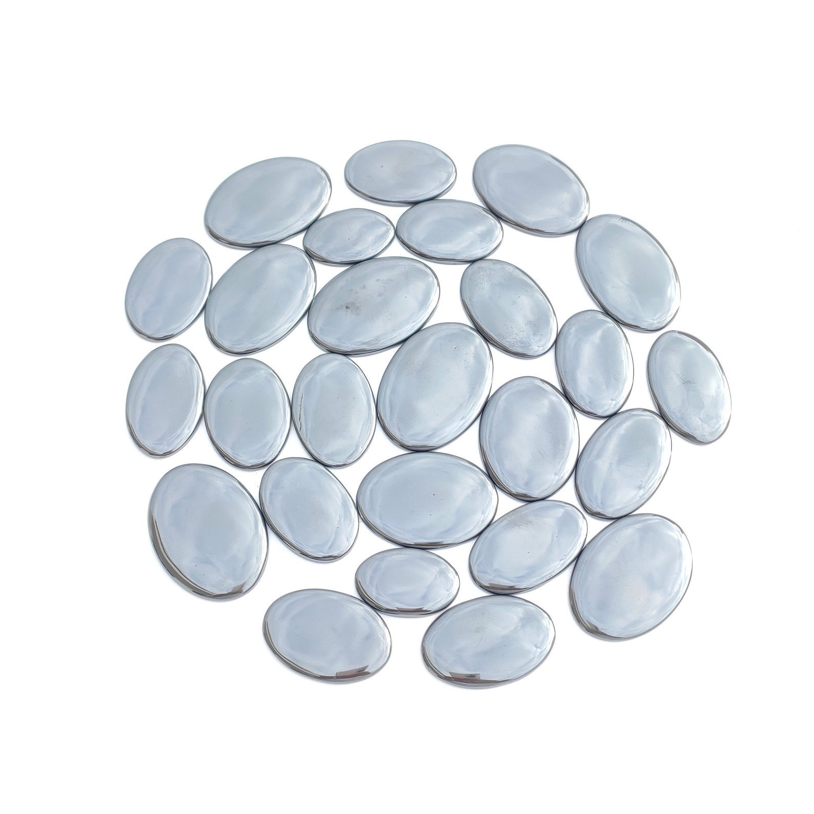 Hematite Gun Metal Oval Bothside Flatback 10x14mm To 20x25mm Loose Gemstone