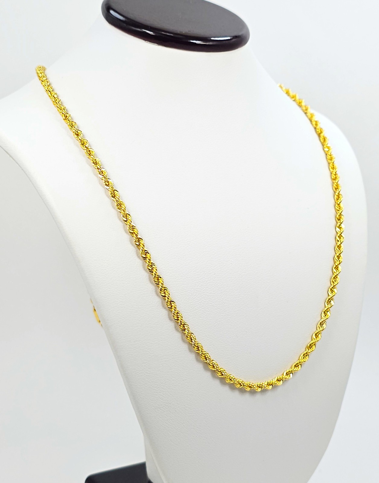 22K Gold Rope Chain Necklace 20.3 inch 2.8 mm Hollow Genuine Hallmarked 916