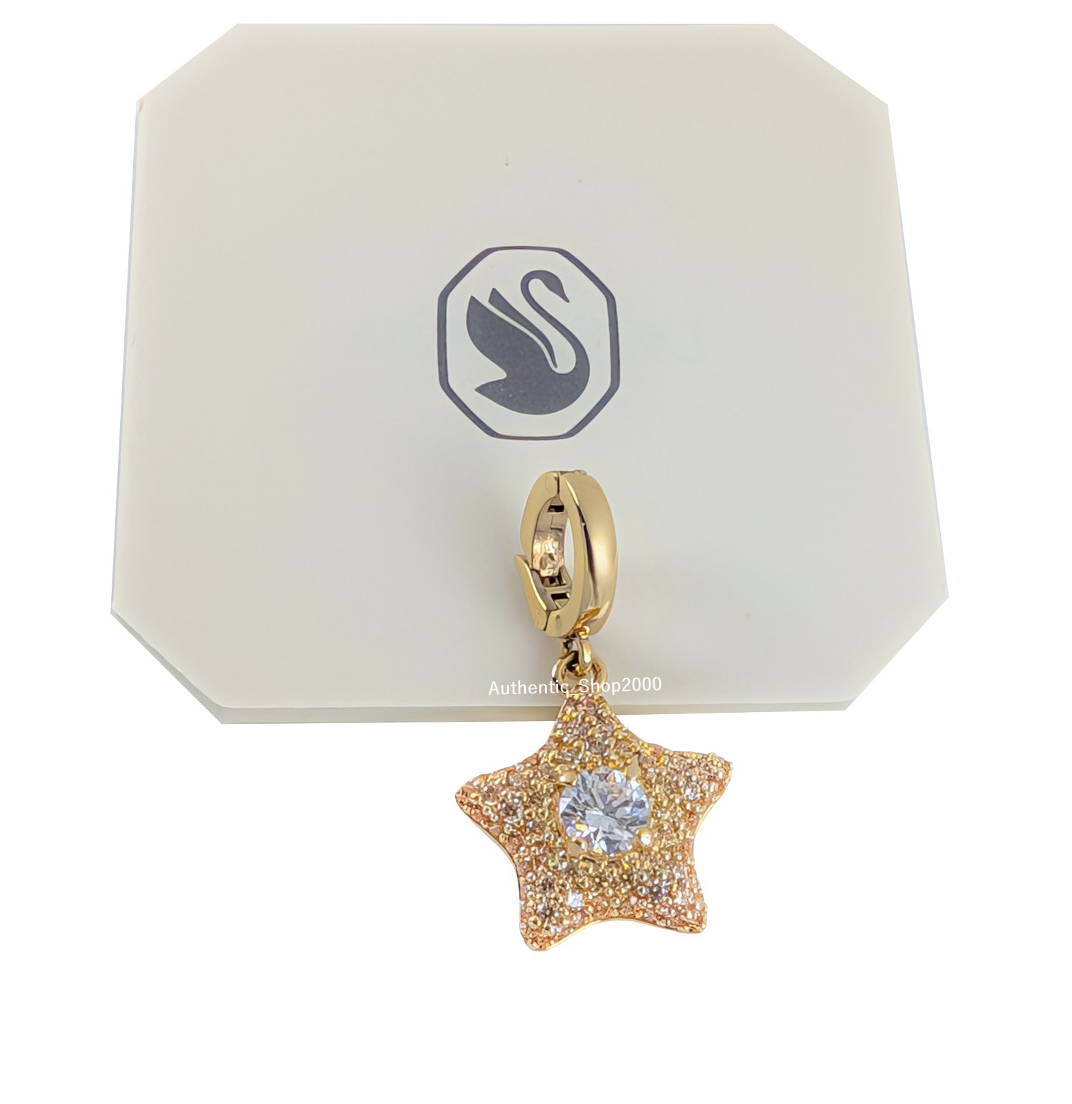 New 100% Authentic SWAROVSKI 18k Gold P Pave Sparkle Star Sublima Charm 5755514
