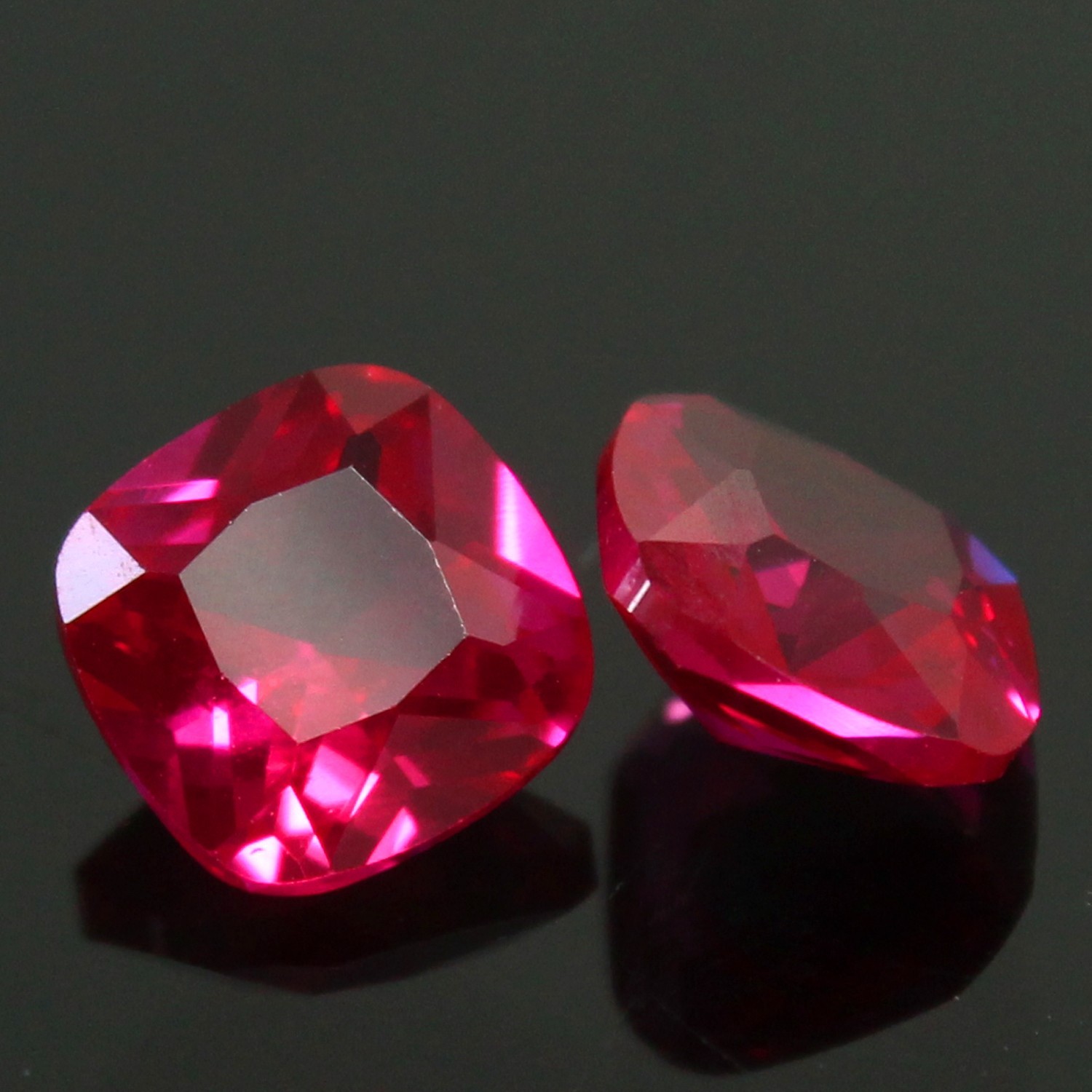 Natural Certified Mogok Pigeon Blood Red Ruby 11.00 MM Cushion Pair Loose Gems