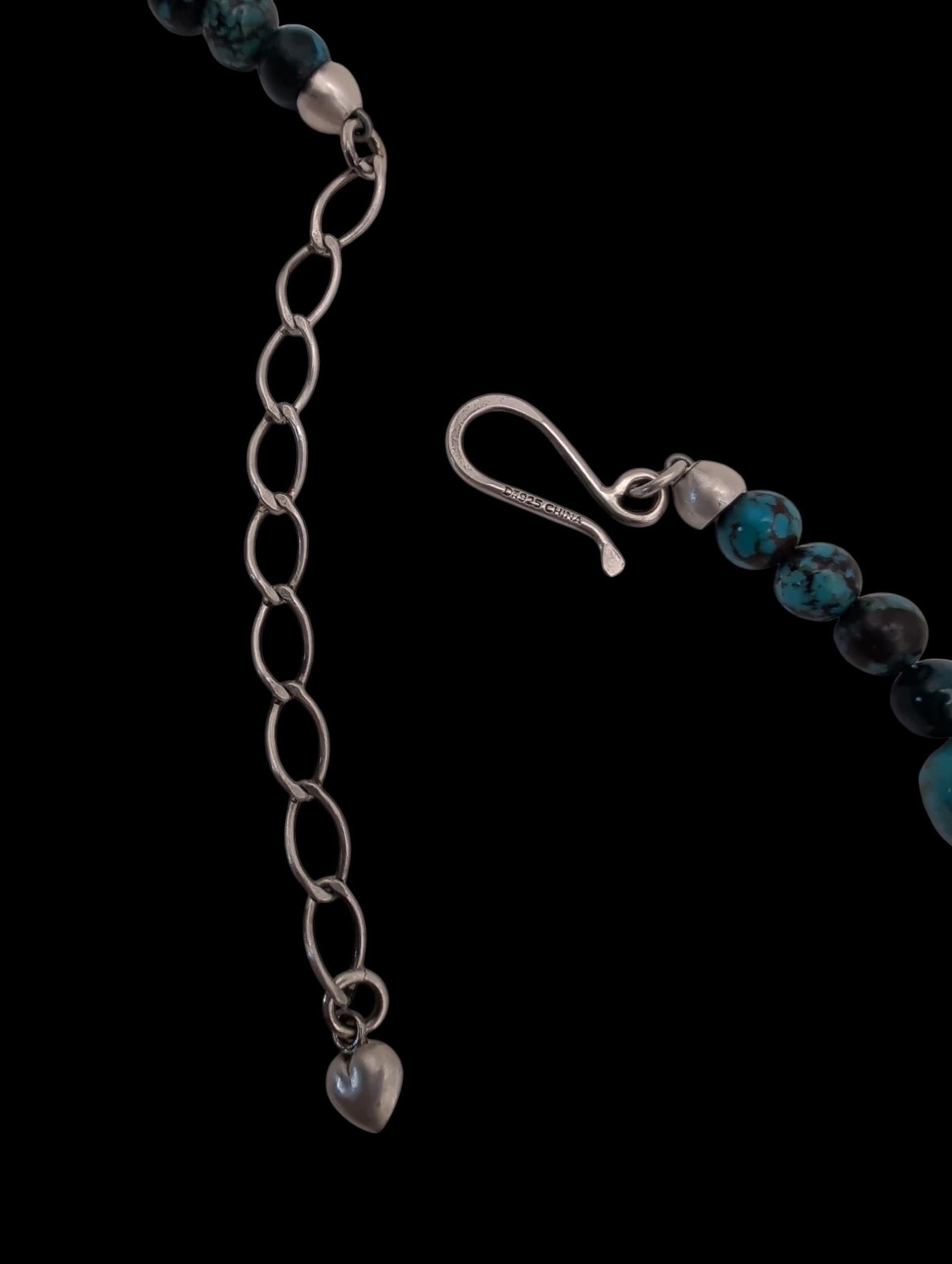 Jay King DTR Turquoise Nugget Bead Mine Finds Sterling Silver Necklace 21 Inches