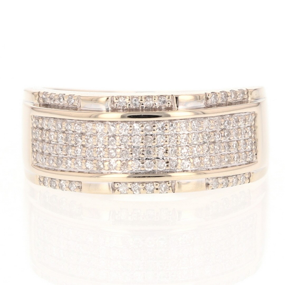 .31ctw Diamond Micro Pavé Set Cluster Wedding Band Ring 10k White Gold Size 7.75