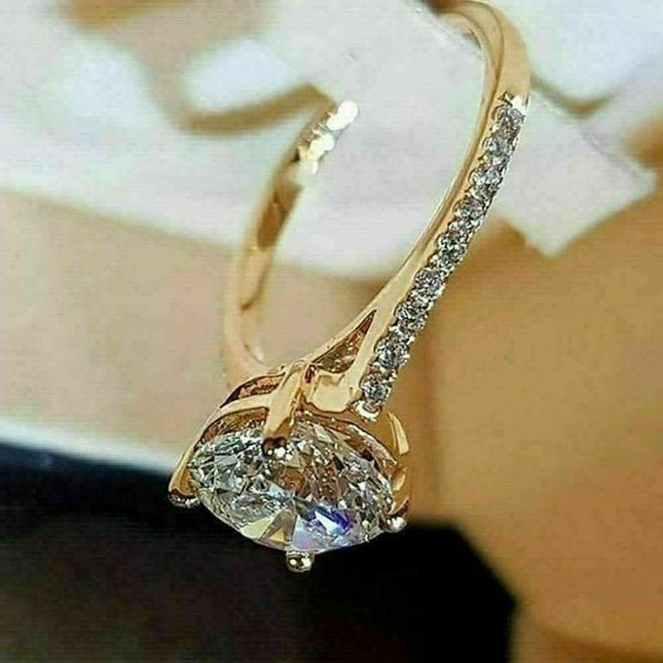 2.50Ct Round Cut Lab-Created Diamond Women’s Engagement Wedding 14K Gold FN Ring