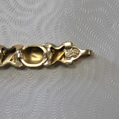 NEW Ladies 10k Yellow Gold XO Finish Bracelet, 7 inches, 4.1g