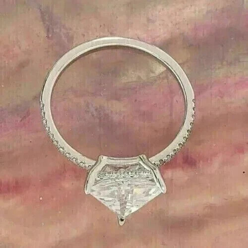 2Ct Triangle Lab Created Diamond Women’s Anniversary Ring 14K White Gold Plated