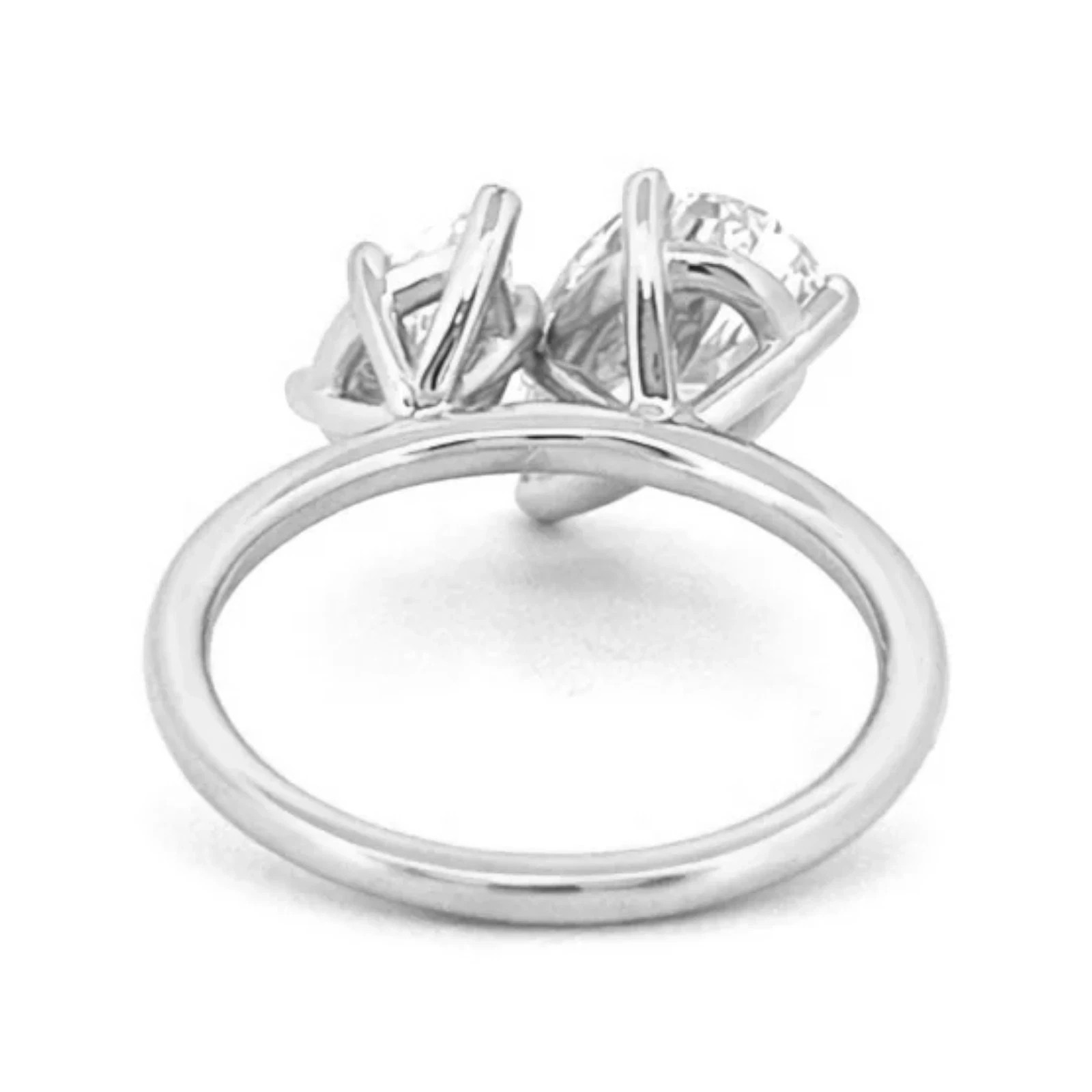 3.20CT Pear Cut Lab Created Toi et Moi Engagement Ring Set 14K White Gold