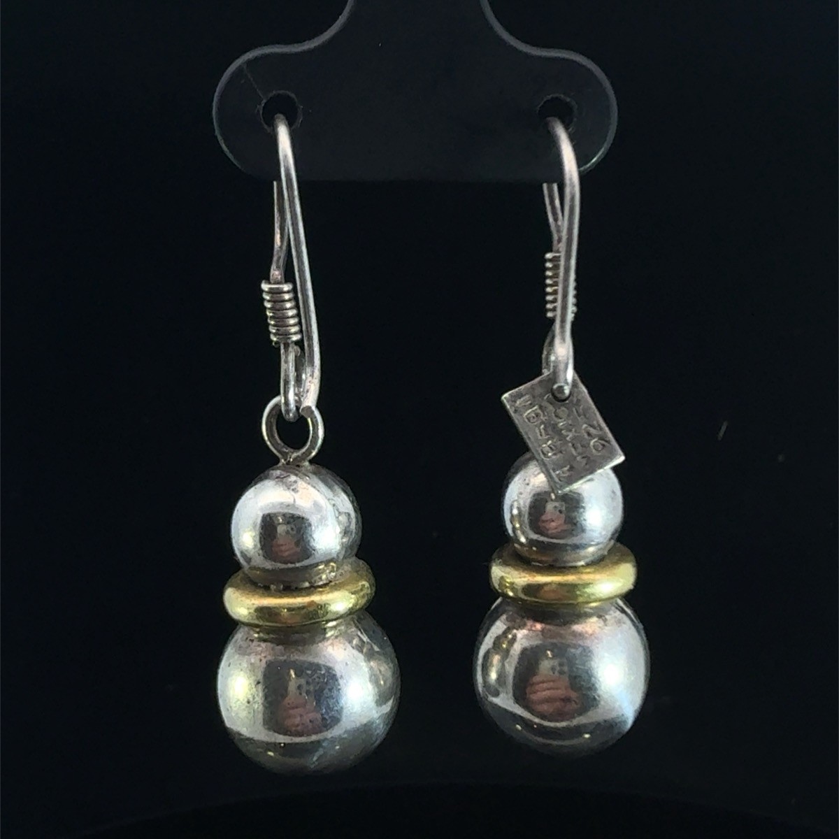 925 Silver Taxco Mexico tr-91 Dangle Drop Ball Earrings 8.8 grams (WCP036944)