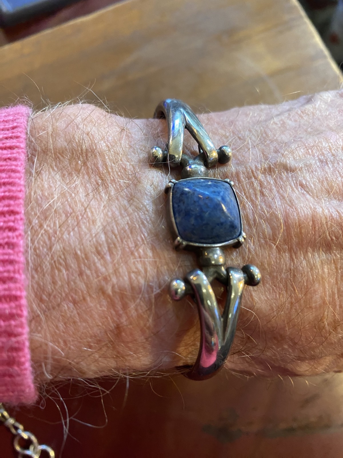 Denim Lapis Bracelet Fits 7”and Larger Wrist Wght29.8grams