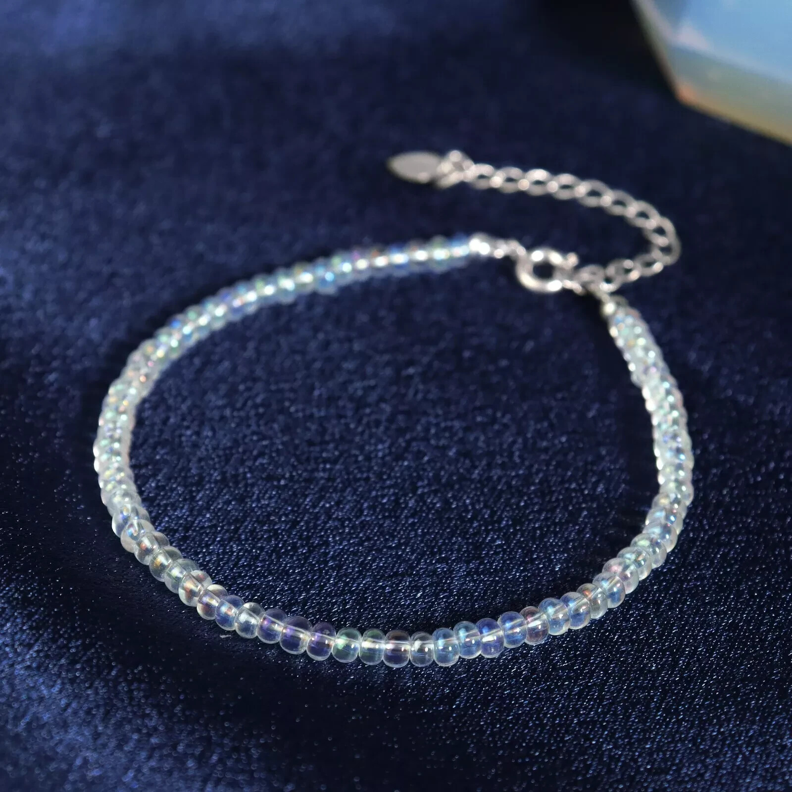 Dainty Natural Fire Opal 3mm Tiny Beads Healing Reiki Minimalist Women Bracelet