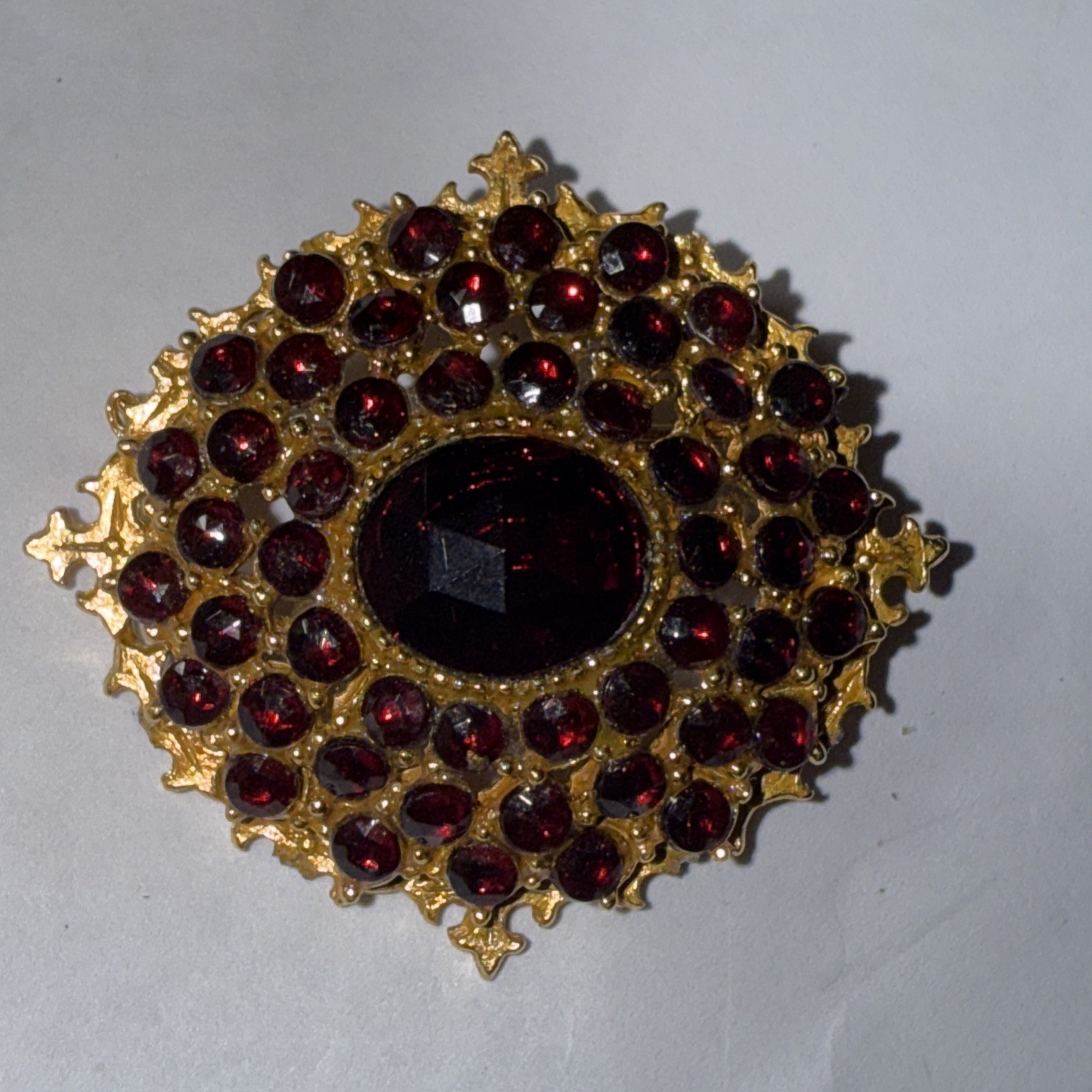 Brooch Art Arthur Pepper Red Rhinestones Excellent Condition