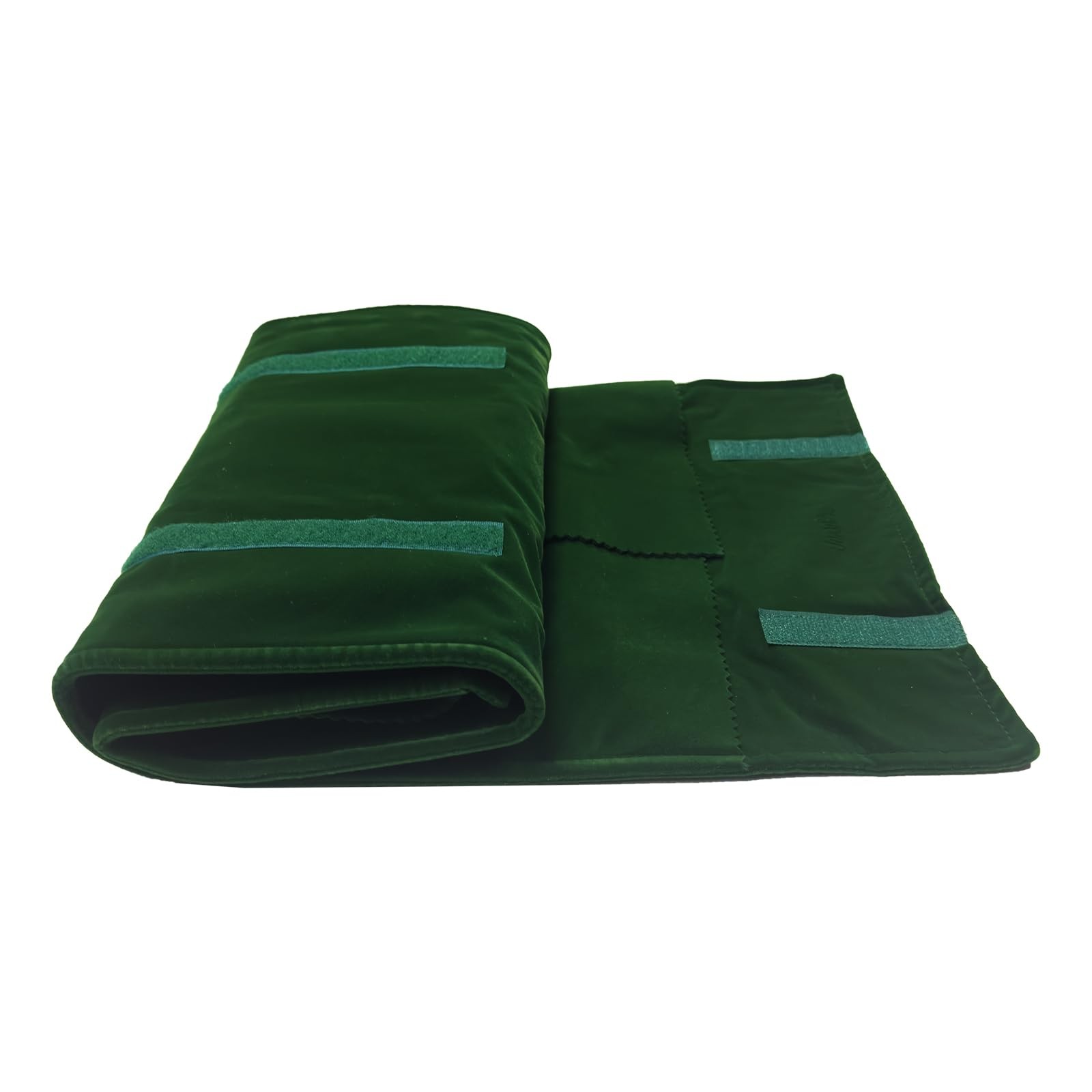 UnionPlus Velvet Travel Jewelry Roll Bag Organizer for Medium, Blackish Green