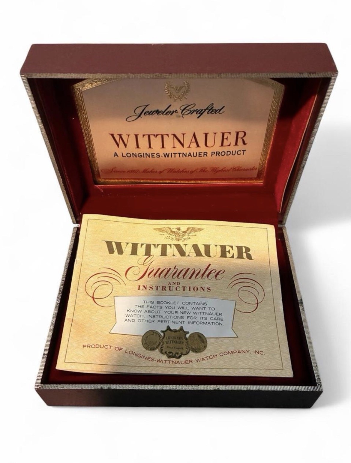 Wittnauer Revue Vintage Womens Manual Mechanical Rectangle Pink Dial Box Papers