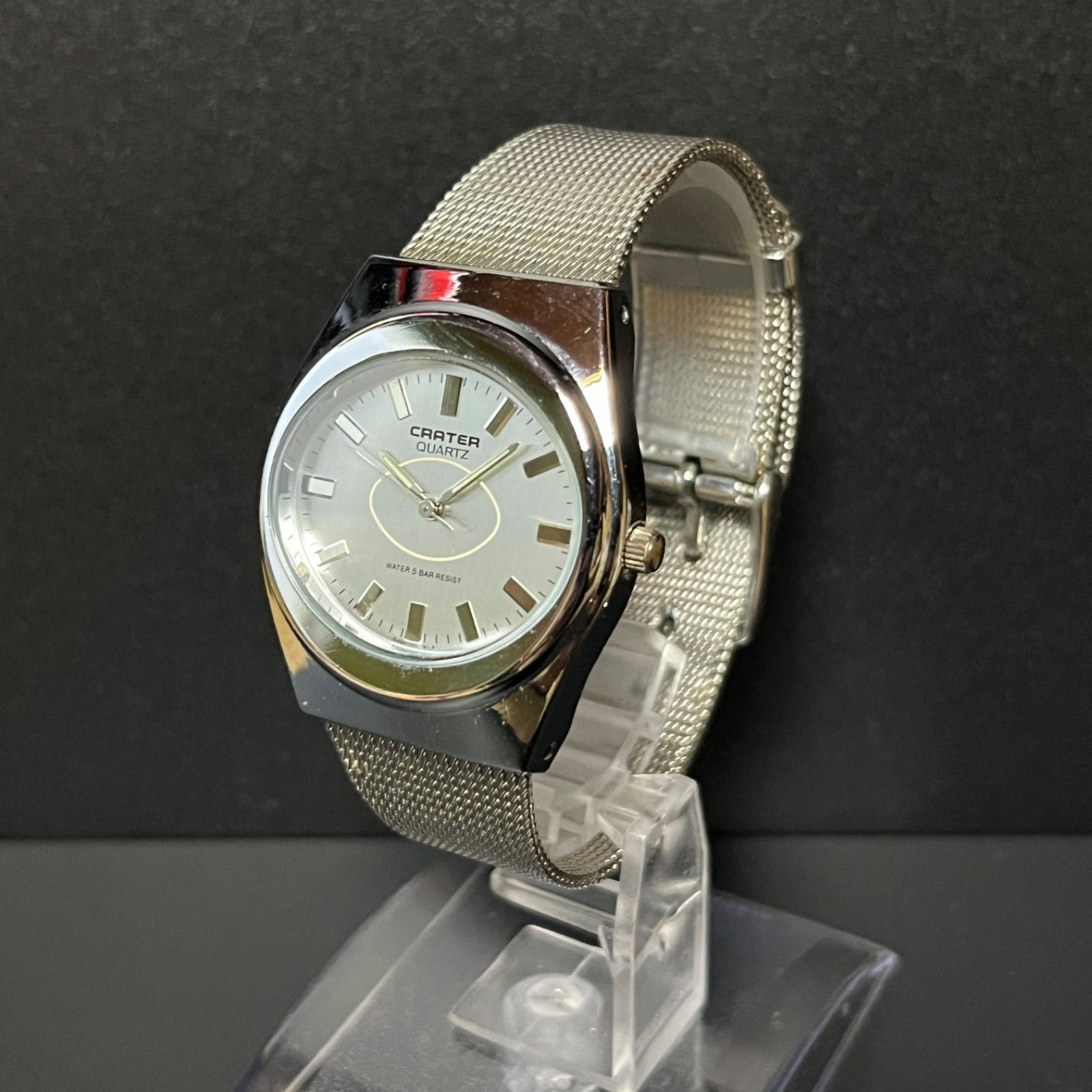 Operational Item CRATER CITIZEN QZ silver oval wristwatch CITIZEN Y2K