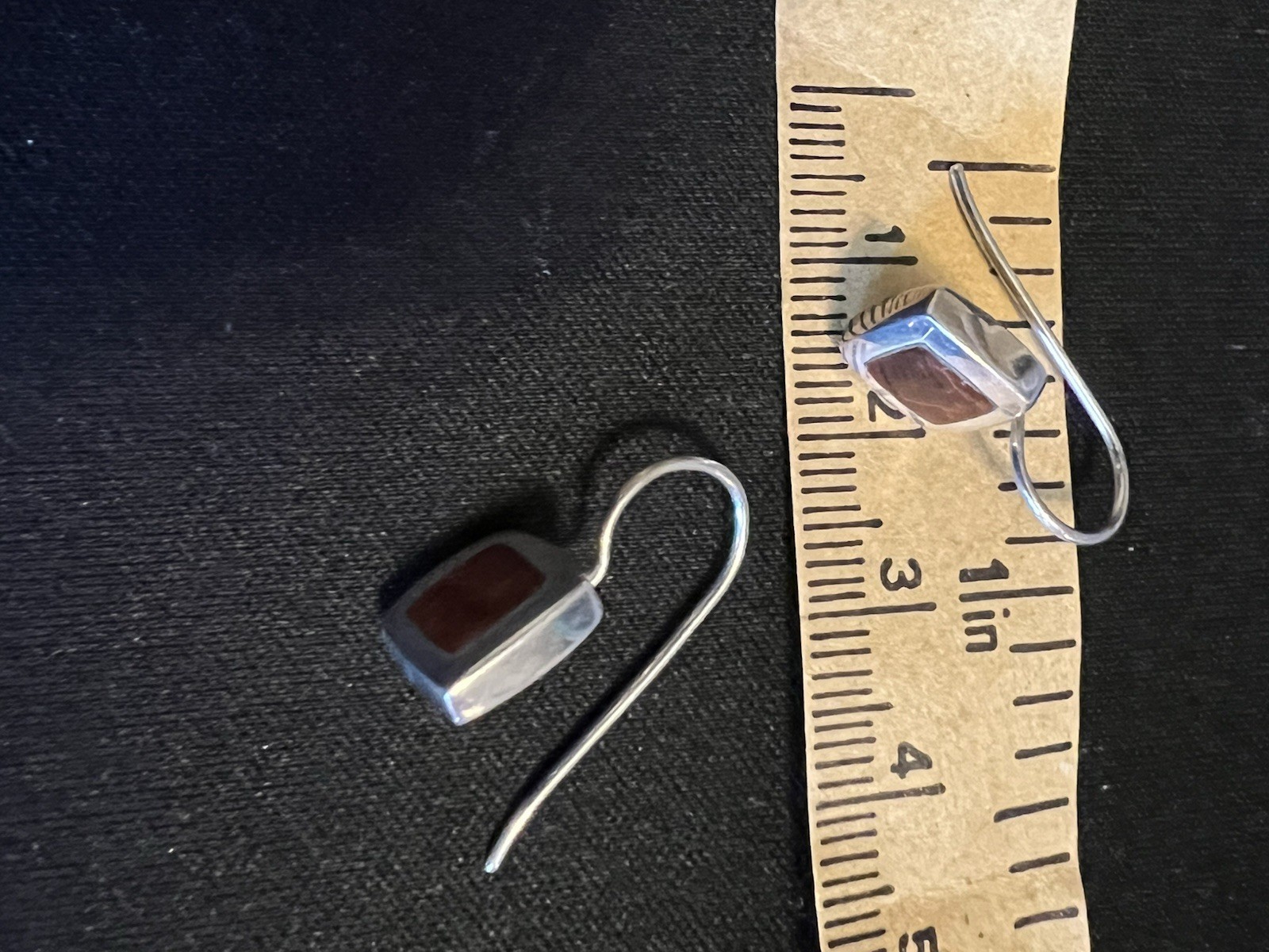 Silver 925 Earrings with Natrual Stone Vintage 70’s style