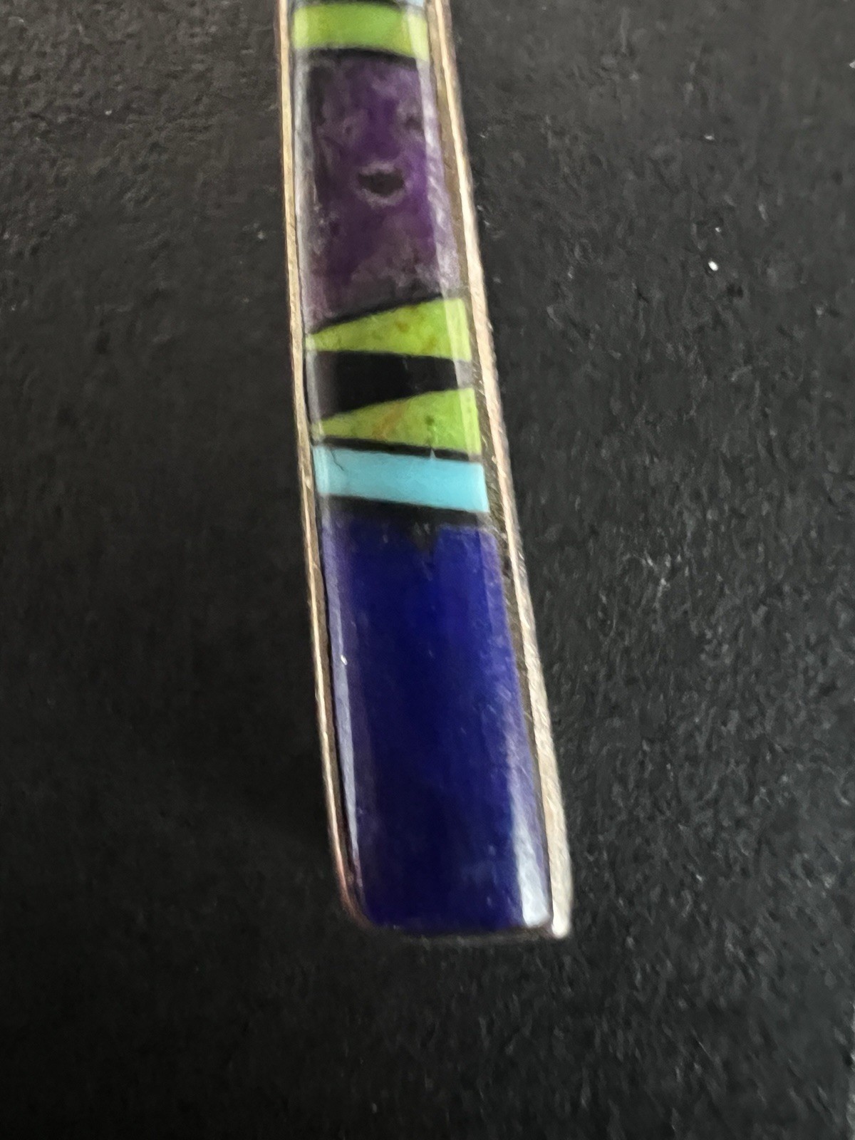 Rick Tolino Navajo Sterling Inlay Dangle Earrings Turquoise Sugilite Lapis Jade
